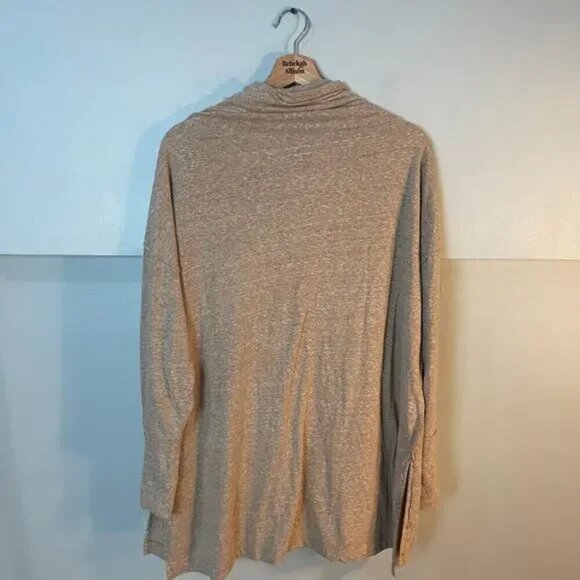 Free People We The Free Bella Vista Tunic Top Cowl Neck Turtleneck Tan SZ Small - Picture 13 of 16